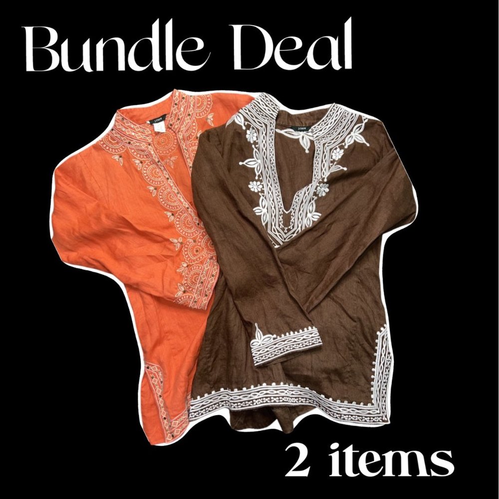 Quarter Sleeve Linen Indian Style Blouse bundle deal 2-pack